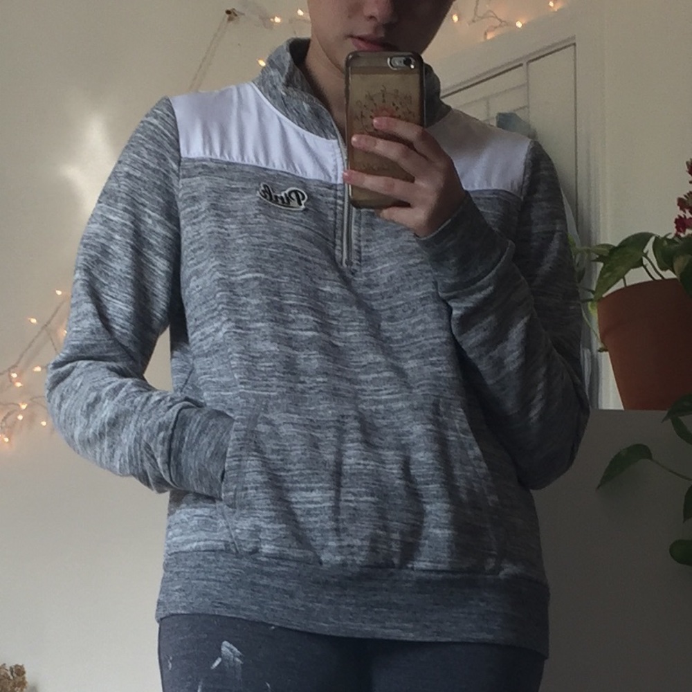 Pink Victoria’s Secret Quarter-Zip Sweater